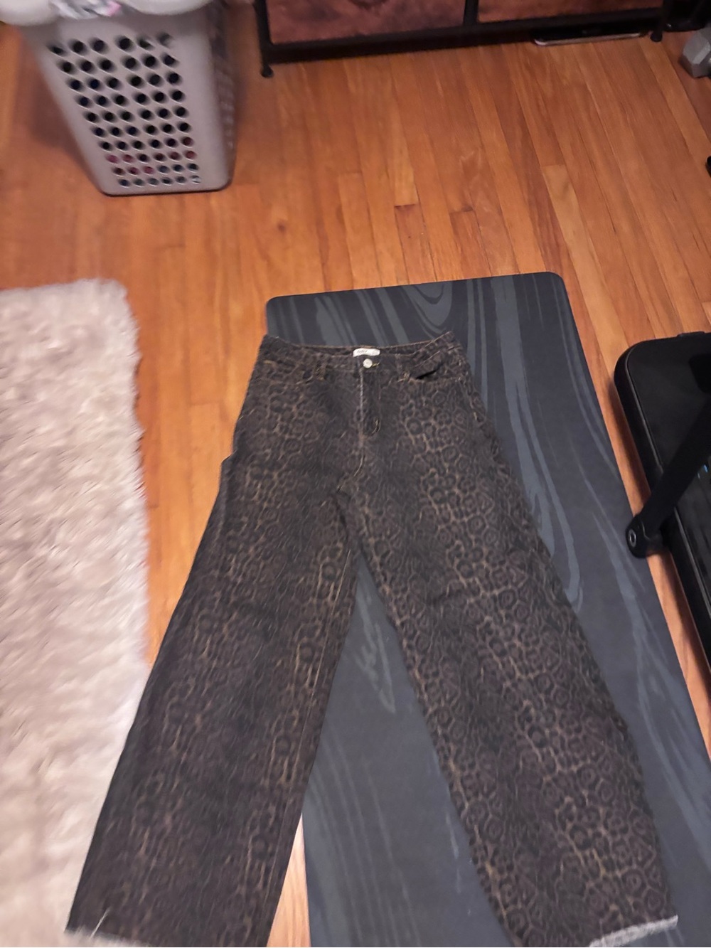 T.J.Maxx Dark Brown Leopard Print Boot Cut Pants